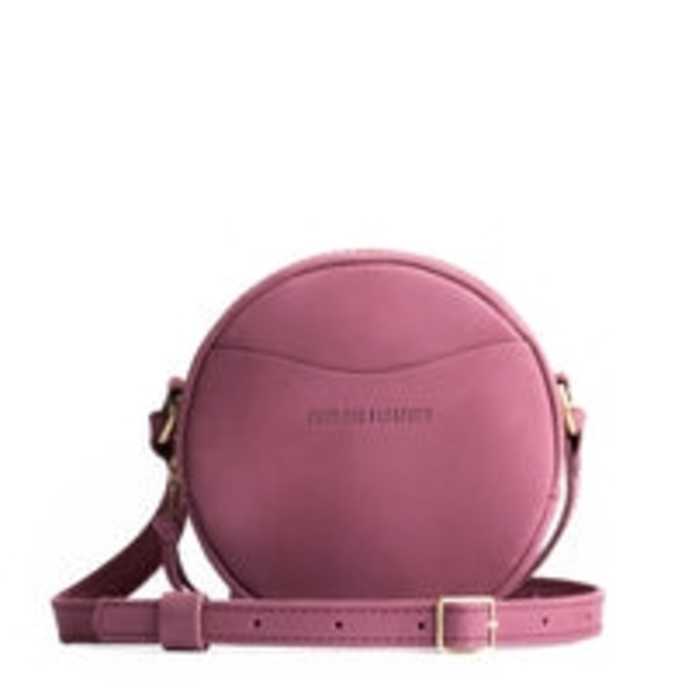 Dusty Rose Pink Circular Crossbody Bag with Adjustable Strap...7"×2.5"Very Soft